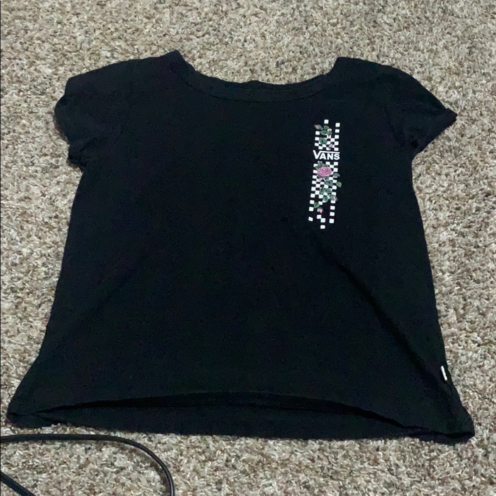 VANS Black rose cropped T-shirt
